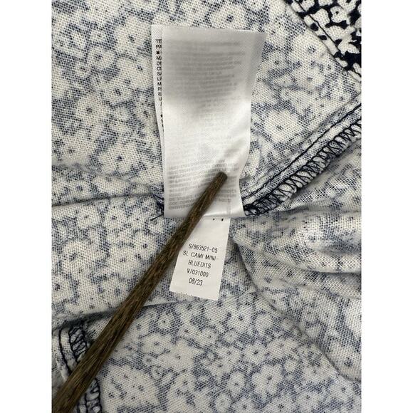 Old Navy Linen Cami Dress Womens Plus Size 2x Blue Ditsy Floral Beachy Coastal - Picture 7 of 7